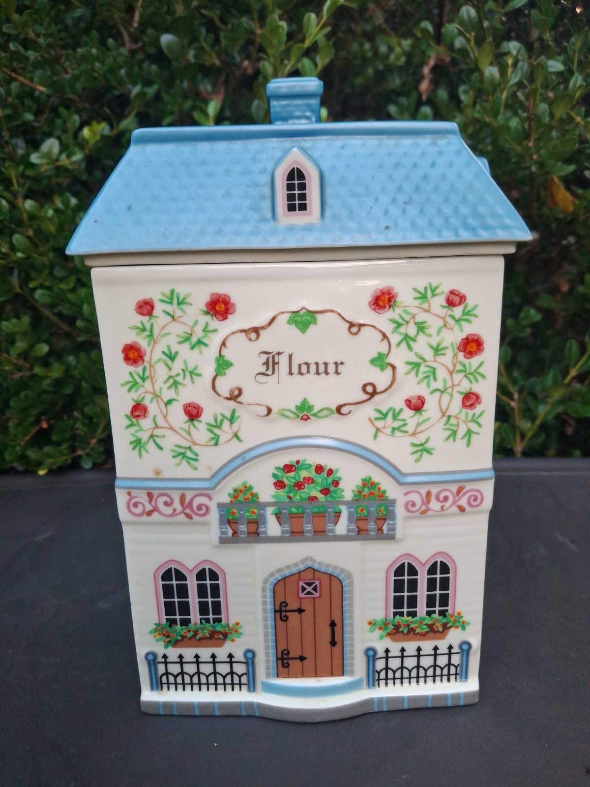 1995 Vtg Lenox Canterbury Crossing Flour Porcelain Canister 9.5\