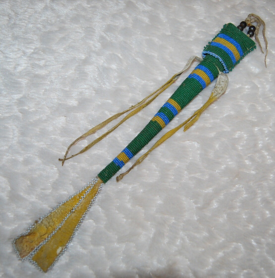 Native American Northern Plains beaded Awl Case sinew sewn 1890-1900, 12\