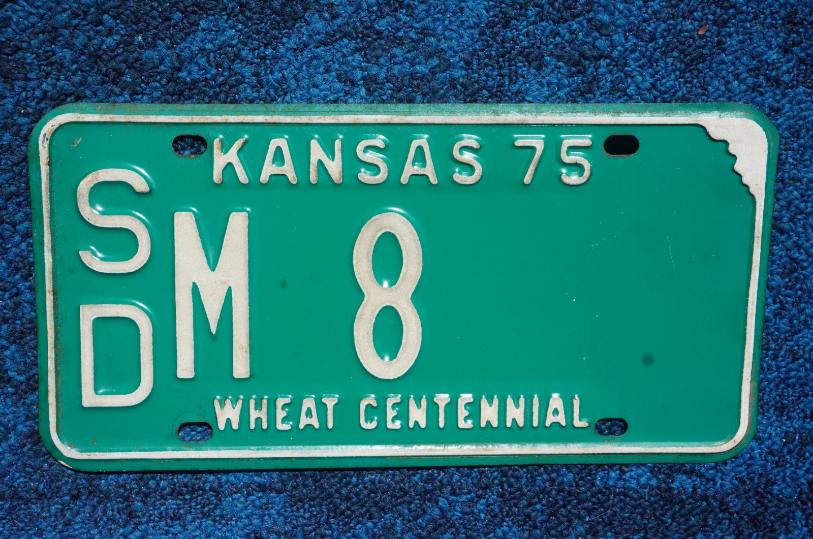 1975 KANSAS License Plate Low # 8