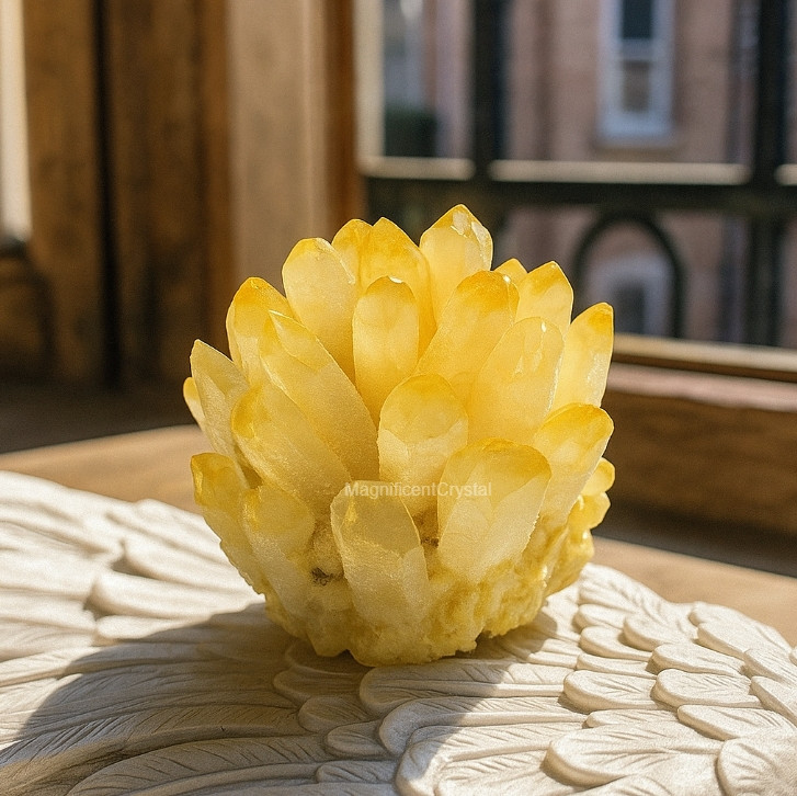 500G Rare Citrine Quartz Cluster Natural Yellow Crystal Wealth Decor Display