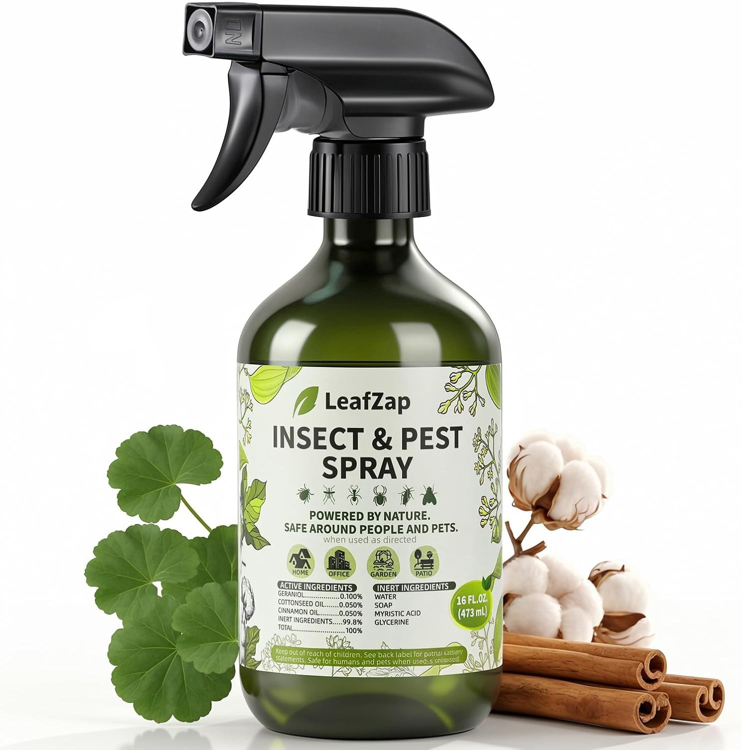 Natural Bug Repellent, Pest Control Spray with Cinnamon Oil, Triple Essential Oi