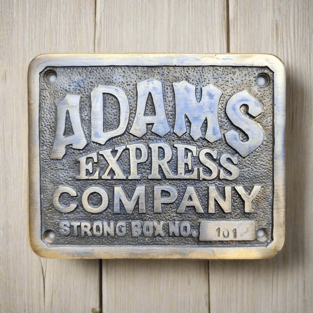 Adams Express Company Strong Box Solid Brass Plaque