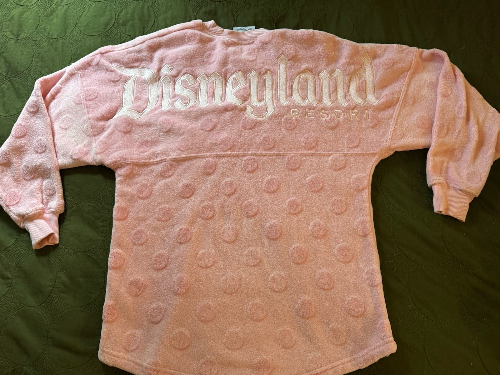 Disney Pink Fuzzy Polka Dot Spirit Jersey Disneyland Women’s Small