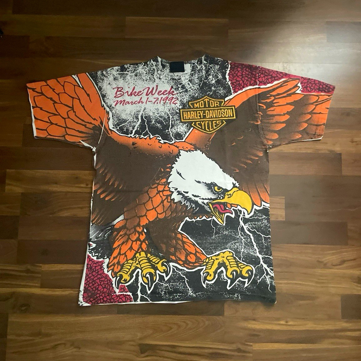 Harley-Davidson Bike Week March 1-7 1992 Eagle All-Over Print T-Shirt