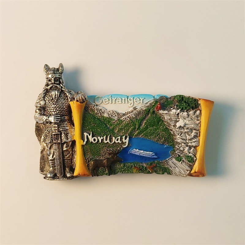 Norway Fjord reel Collectible Tourist Tourism Souvenir 3D Resin Fridge Magnet