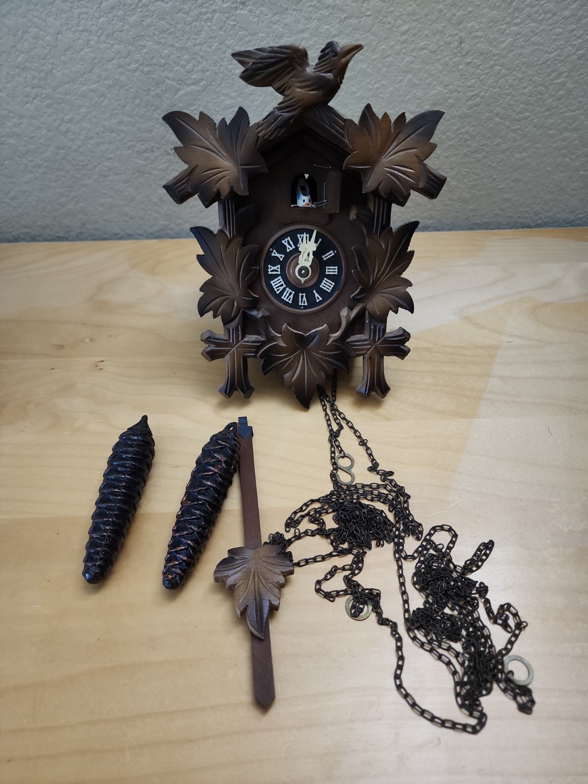 Small West Germany Clock ,  Cuckoo Style working as is