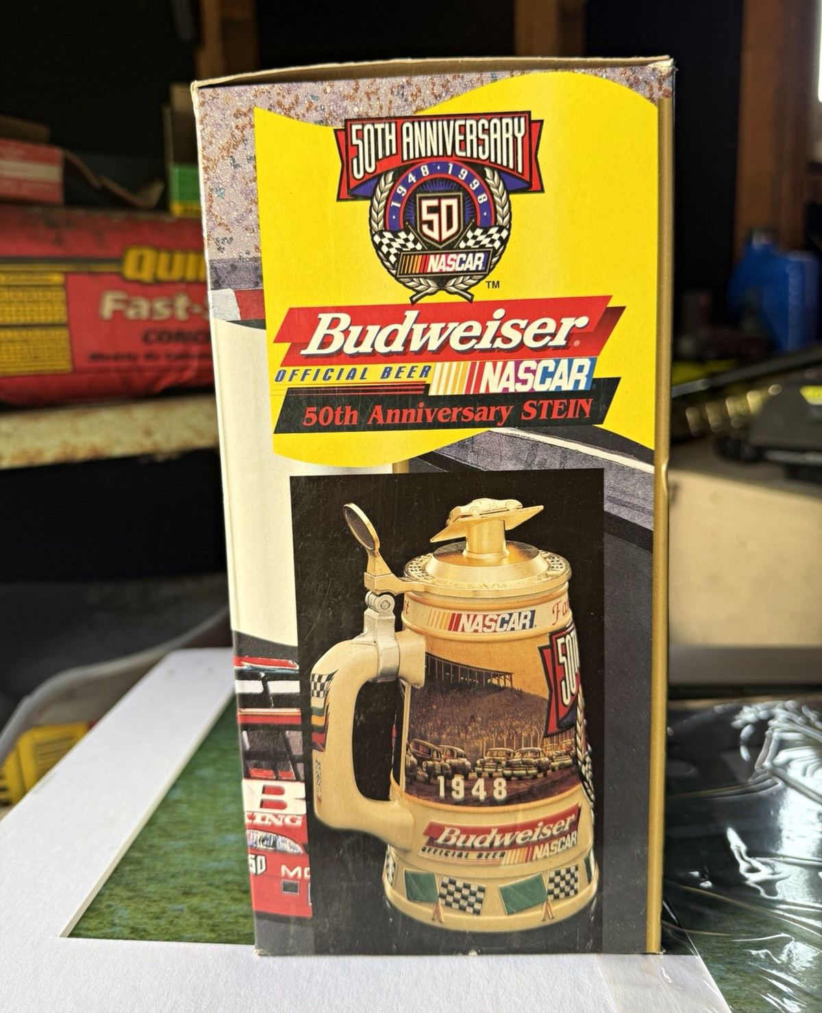 Budweiser NASCAR 50th Anniversary Collector Edition Lidded Stein