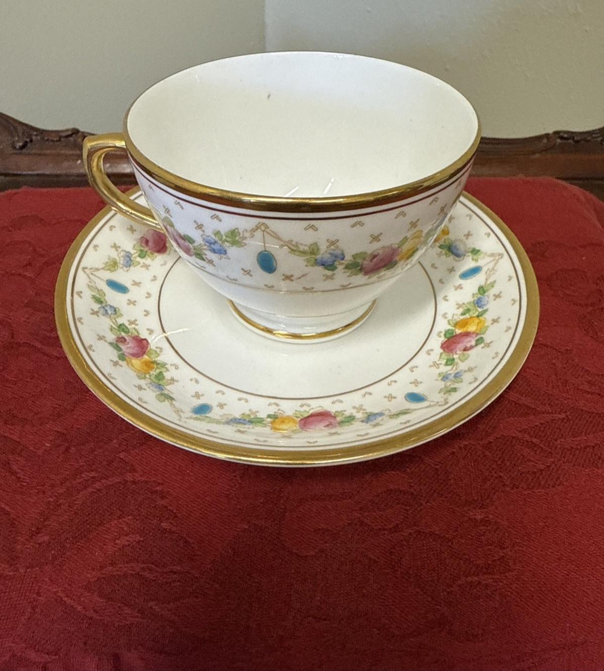 Antique Redfern & Drakeford, England, Balmoral China Floral Tea Cup with Saucer Antique Redfern & Drakeford, England, Balmoral China Floral Tea Cup with Saucer