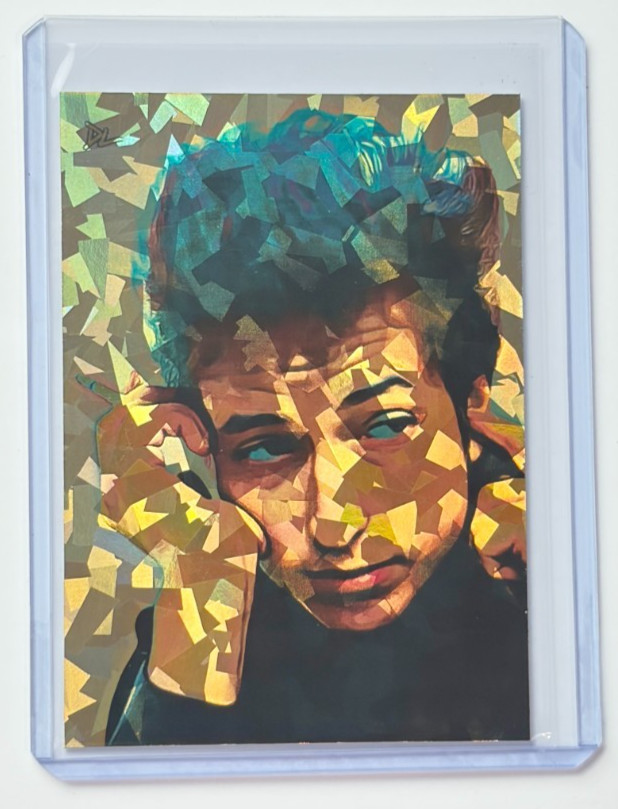 Bob Dylan Limited Edition Artist Signed “Smoking” Refractor Trading Card 1/1