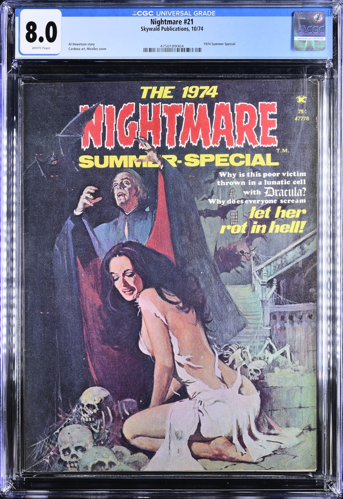 Nightmare #21 (Skywald October 1974) Summer Special, WHITE PAGES, CGC 8.0