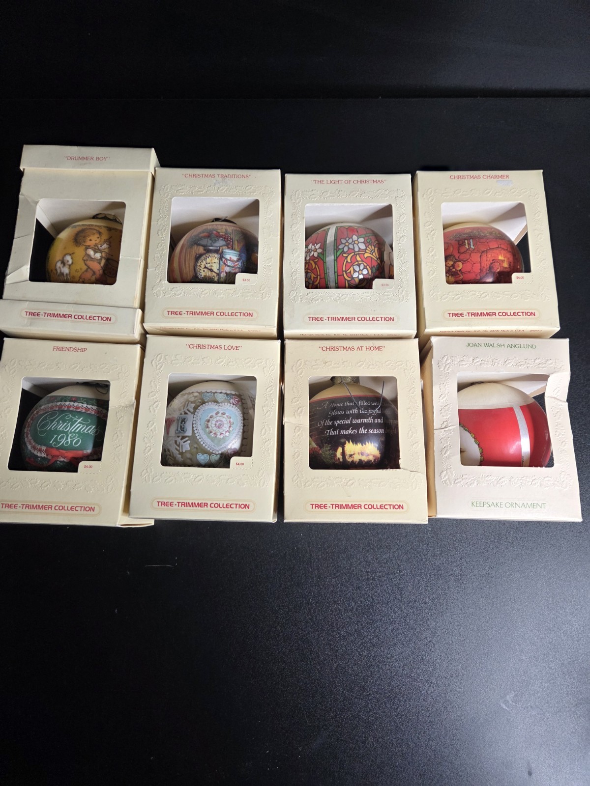 Lot 8 Hallmark Tree-Trimmer Collection Ornaments Vintage 1978–1981 Glass & Satin