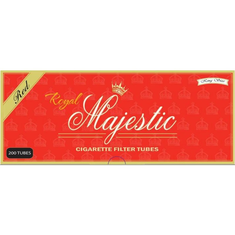 5x Royal Majestic King Size Cigarette Tubes Full Flavor Smoking Accessories 200c
