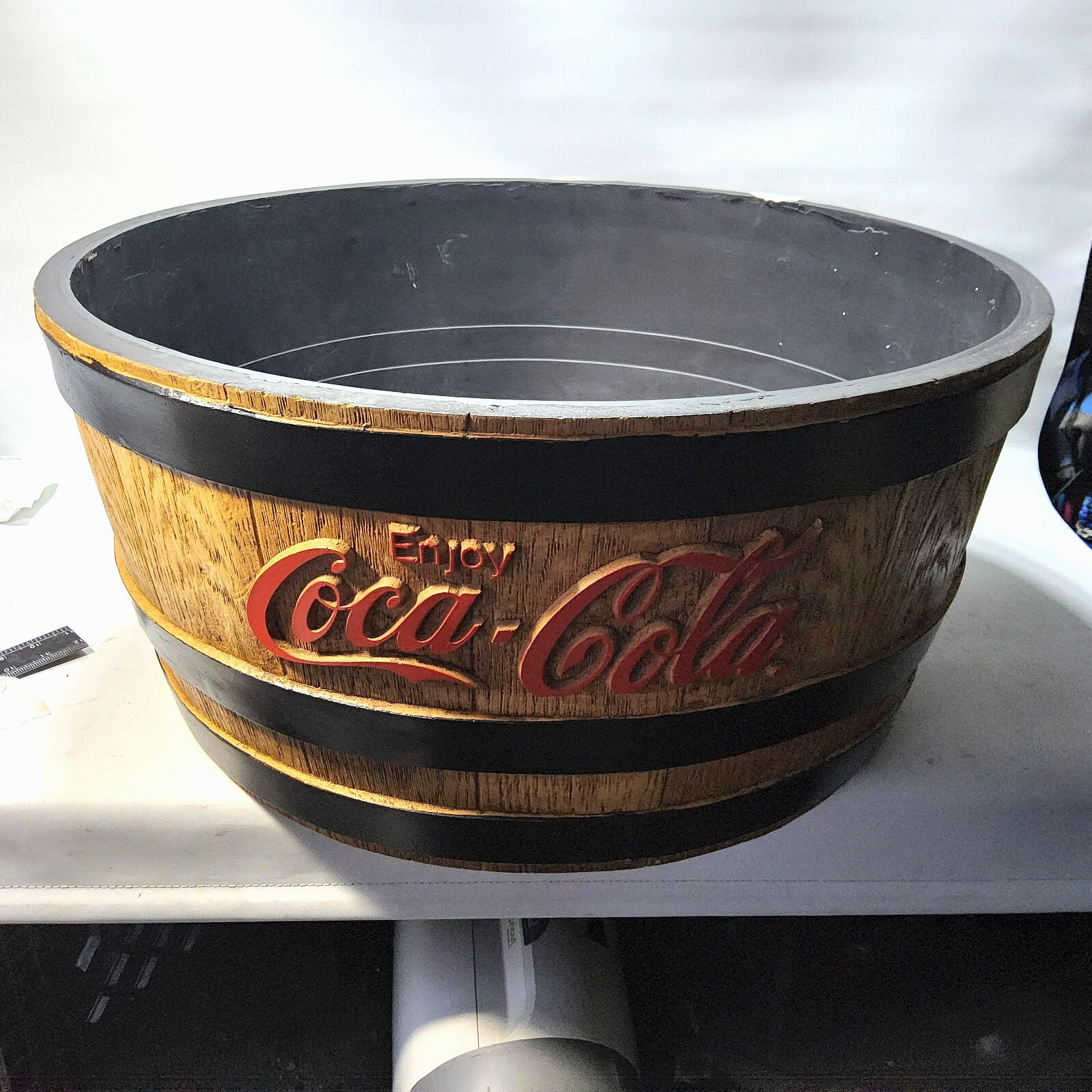 Vintage 12x24 Enjoy Coke Plastic Party Tub mead merchandising minor damage decor