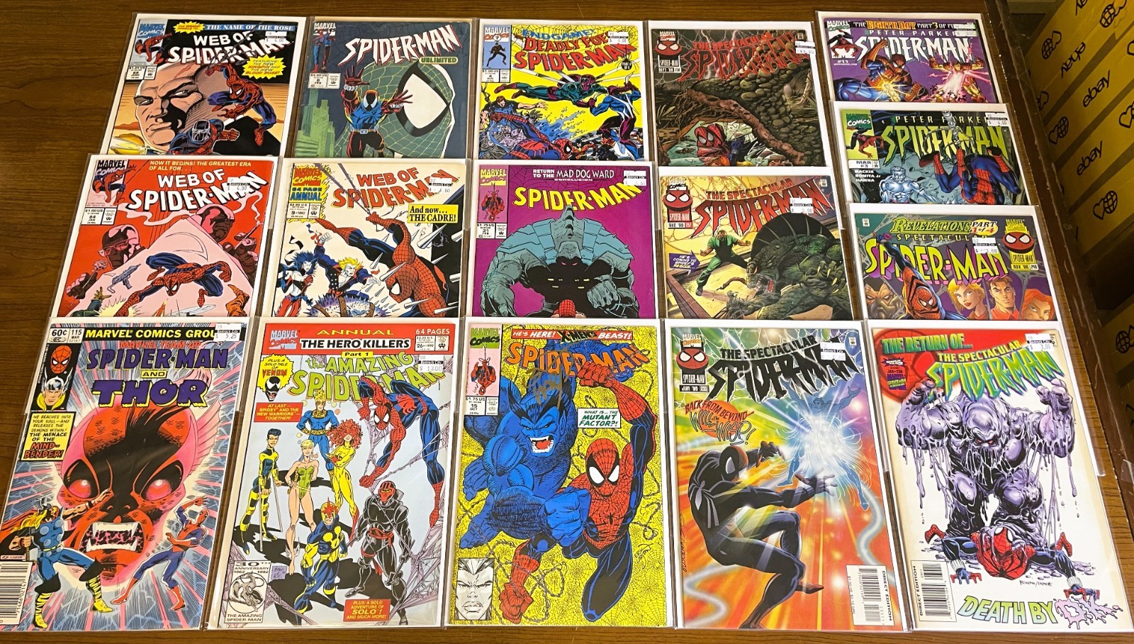 Vintage SPIDER-MAN Lot of 16 Comics MARVEL Amazing Web Team-Up + More