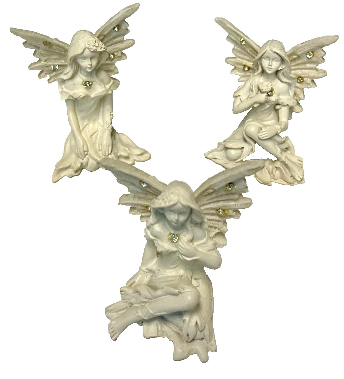 Mini Fairies for Fairy Gardens - Set/3 - 2 Inches Mini Fairies for Fairy Gardens - Set/3 - 2 Inches