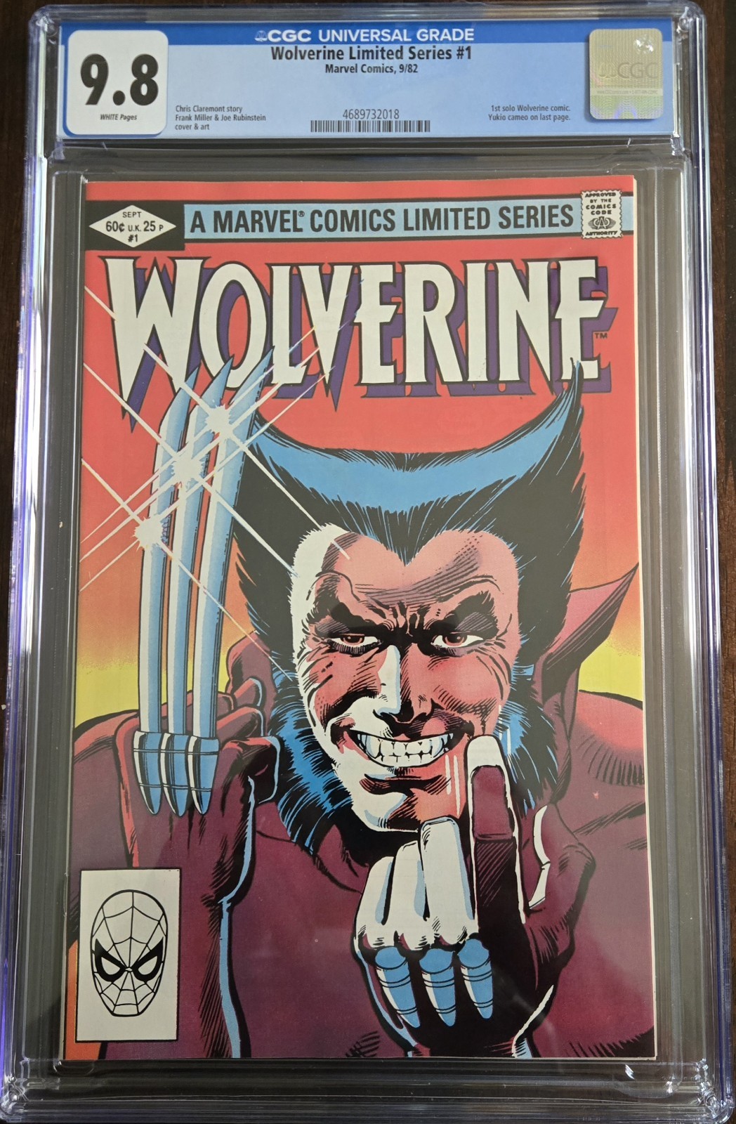 Wolverine Limited Series #1 (Marvel Comics September 1982) Rare 9.8 Grade Wolverine Limited Series #1 (Marvel Comics September 1982) Rare 9.8 Grade