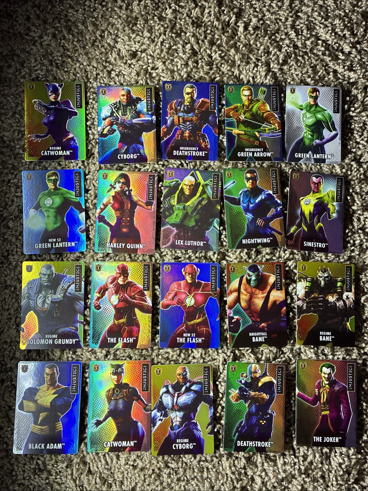 NEW Injustice Gods Among Us Arcade Series 5 (20) CARD LOT FOIL NEW DESIGN MINT