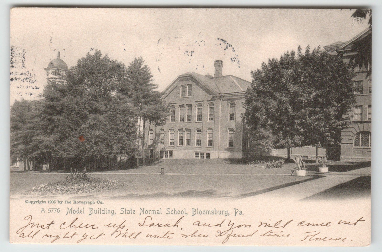 Postcard 1906 Rotograph Model Building State Normal School in Bloomsburg, PA.