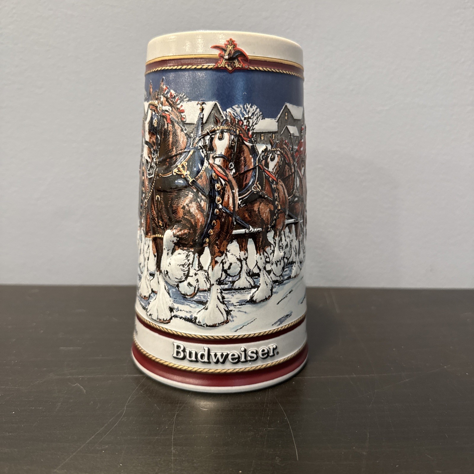 1989 BUDWEISER CLYDESDALE STEIN Christmas Holiday series