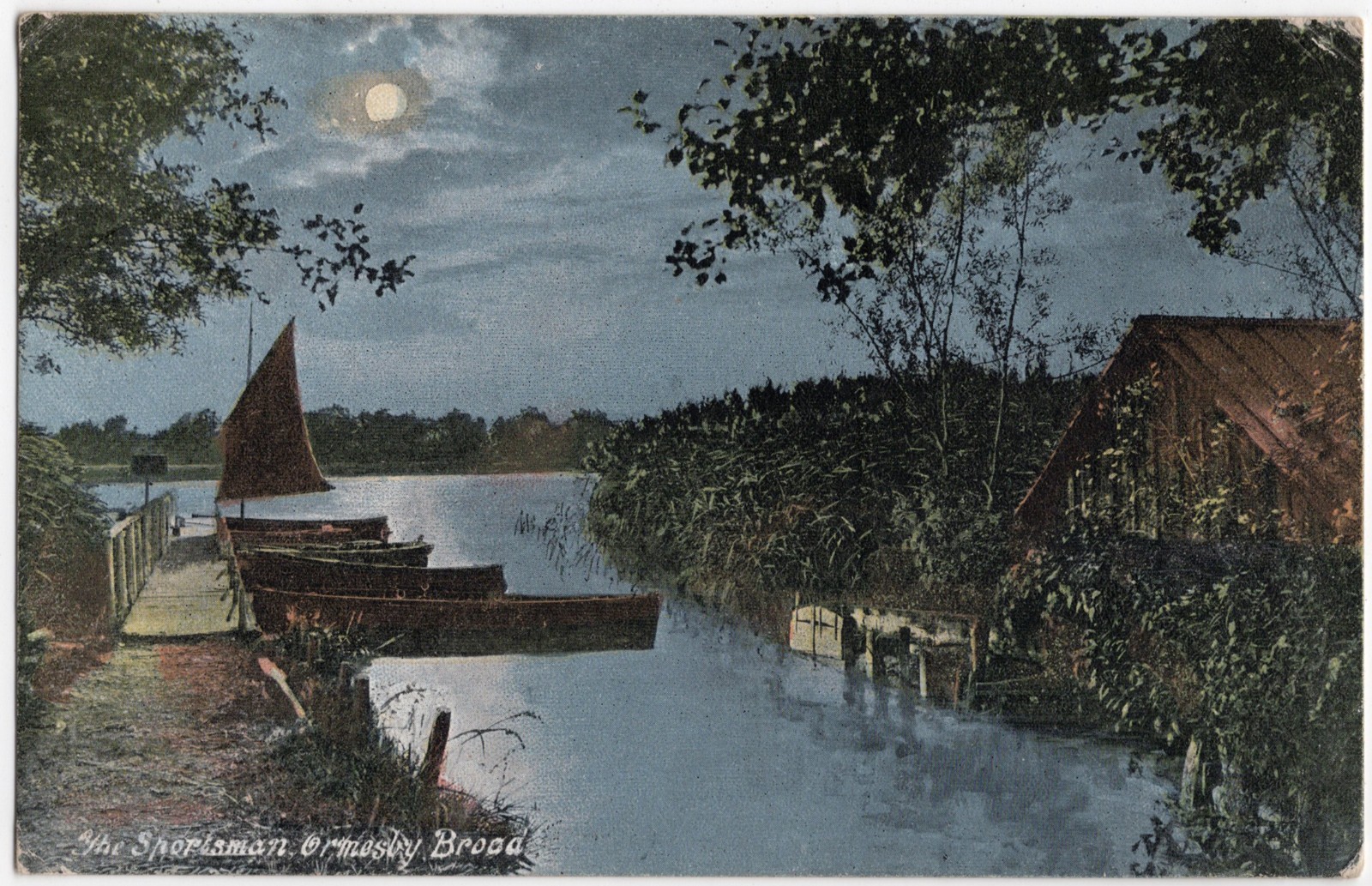 Antique 1906 The Sportsman Ormesby Broad Norfolk England Posted Postcard