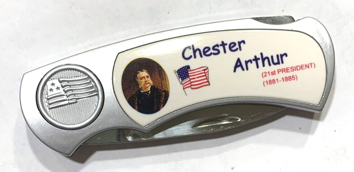 CHESTER ARTHUR-21st President-Fighter Plus Folding Lockback Collect.POCKET KNIFE CHESTER ARTHUR-21st President-Fighter Plus Folding Lockback Collect.POCKET KNIFE
