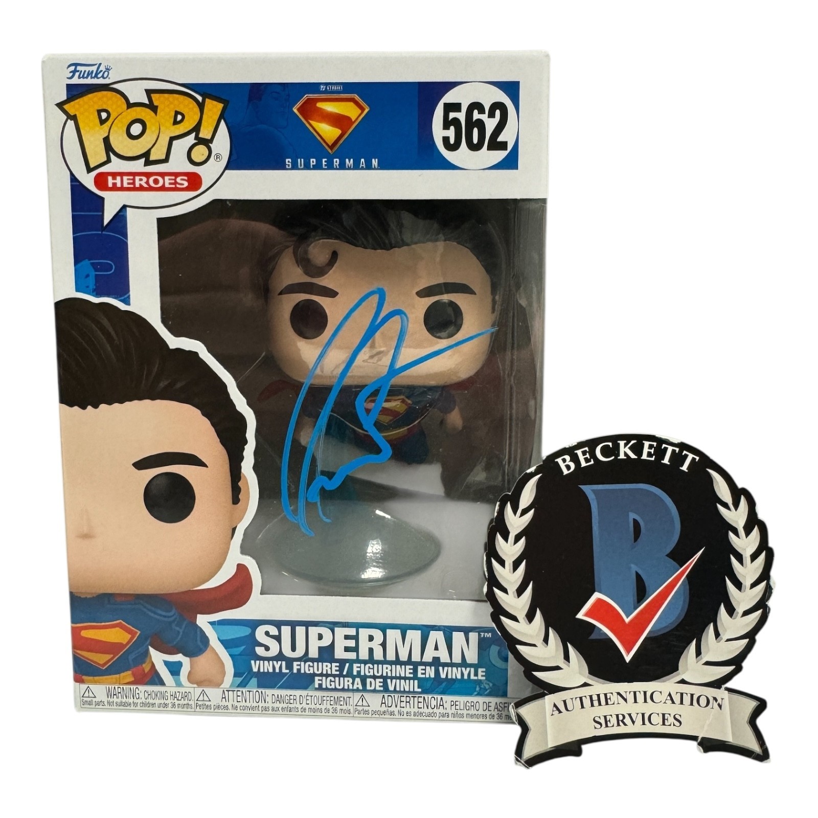 DAVID CORENSWET SIGNED AUTOGRAPH FUNKO POP 562 SUPERMAN BECKETT BAS
