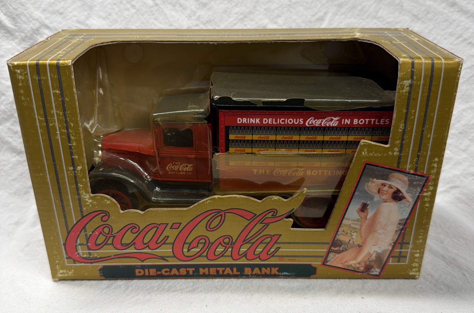 1993 Coca-Cola Coin Bank Coke Bottles Delivery Truck ERTL Diecast Metal