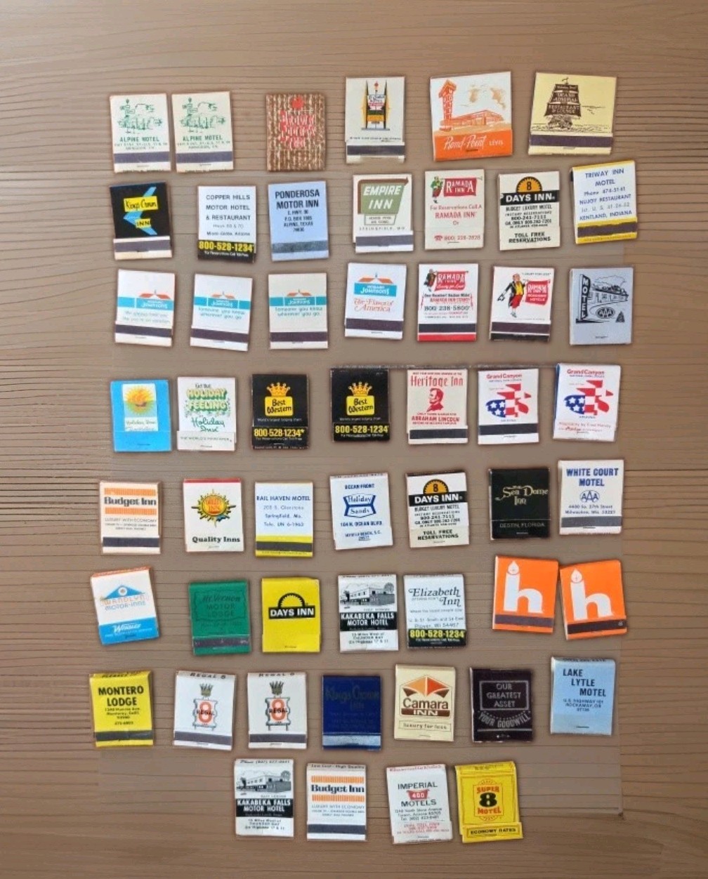 Lot of 50 + Vintage Hotel & Motel Matchbooks: Days Inn, Ramada, Best Western