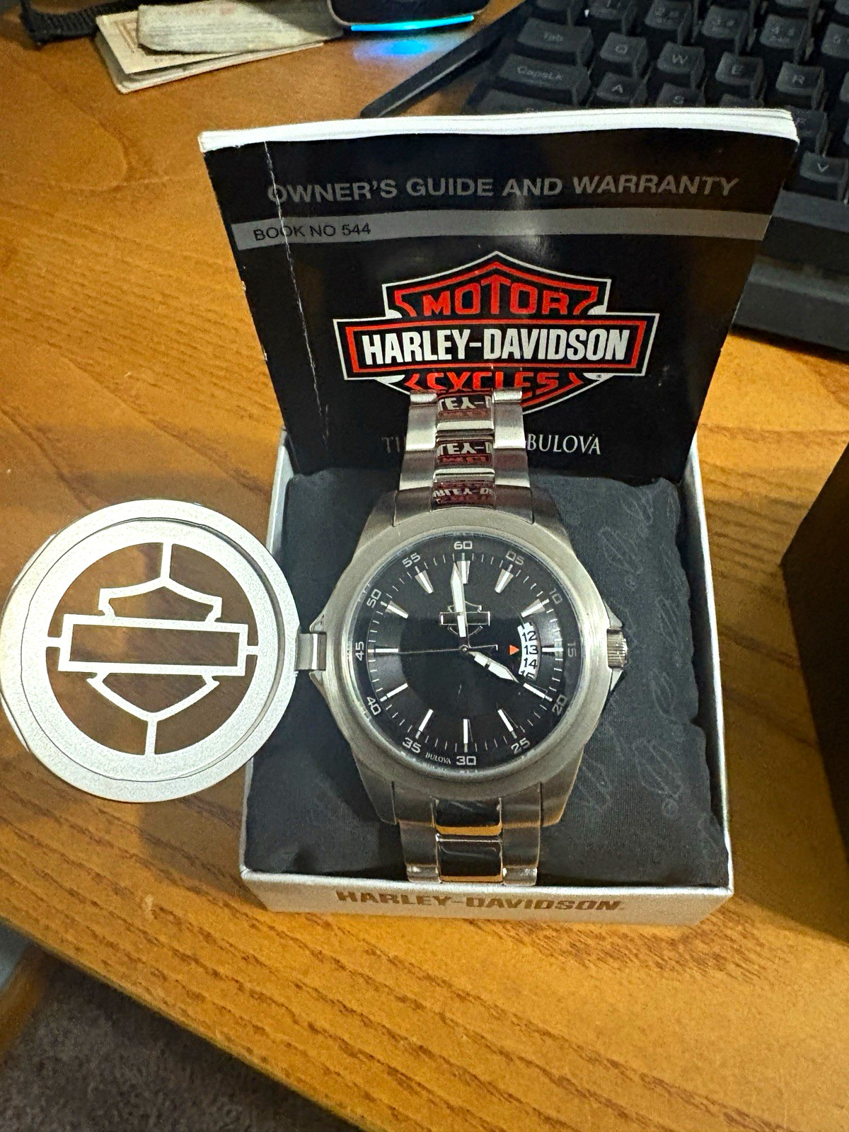 Harley-Davidson by Bulova Stainless Steel Black Dial Automatic Watch w/ Box Harley-Davidson by Bulova Stainless Steel Black Dial Automatic Watch w/ Box