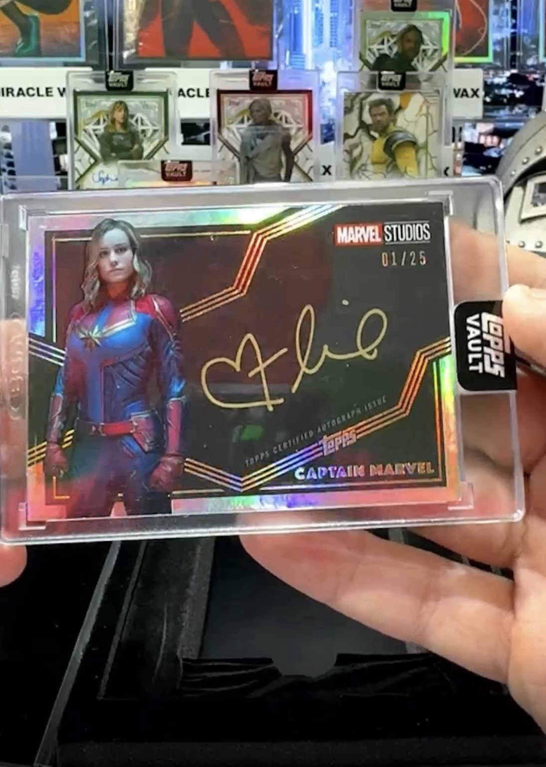2026 Topps Marvel Vault CAPTAIN MARVEL BRIE LARSON LACED IN GOLD AUTO # 01/25