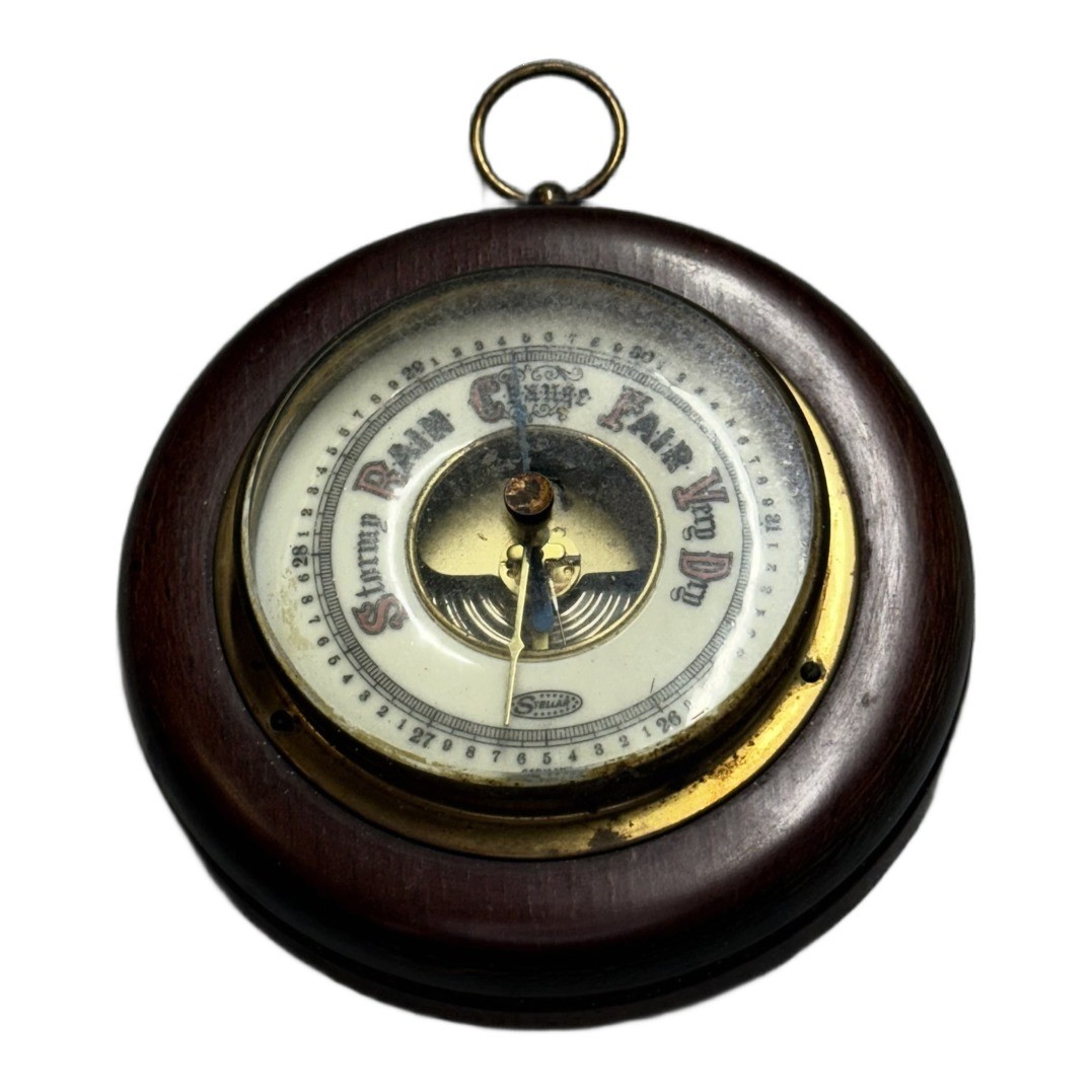 Vintage Stellar Barometer Germany Wood Case Wall Hanging As Is Vintage Stellar Barometer Germany Wood Case Wall Hanging As Is