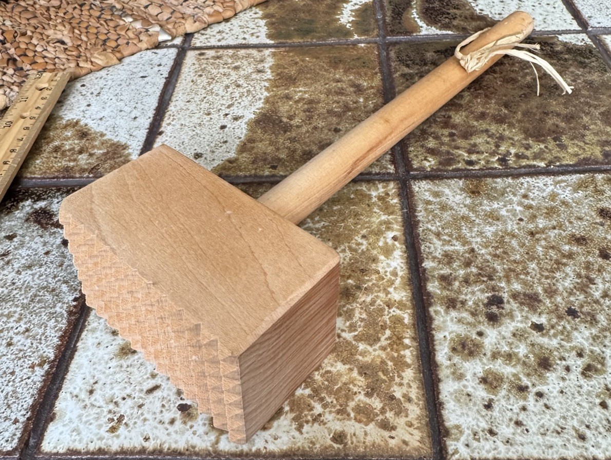 Vintage Wood 13” H Hand Meat Tenderizer
