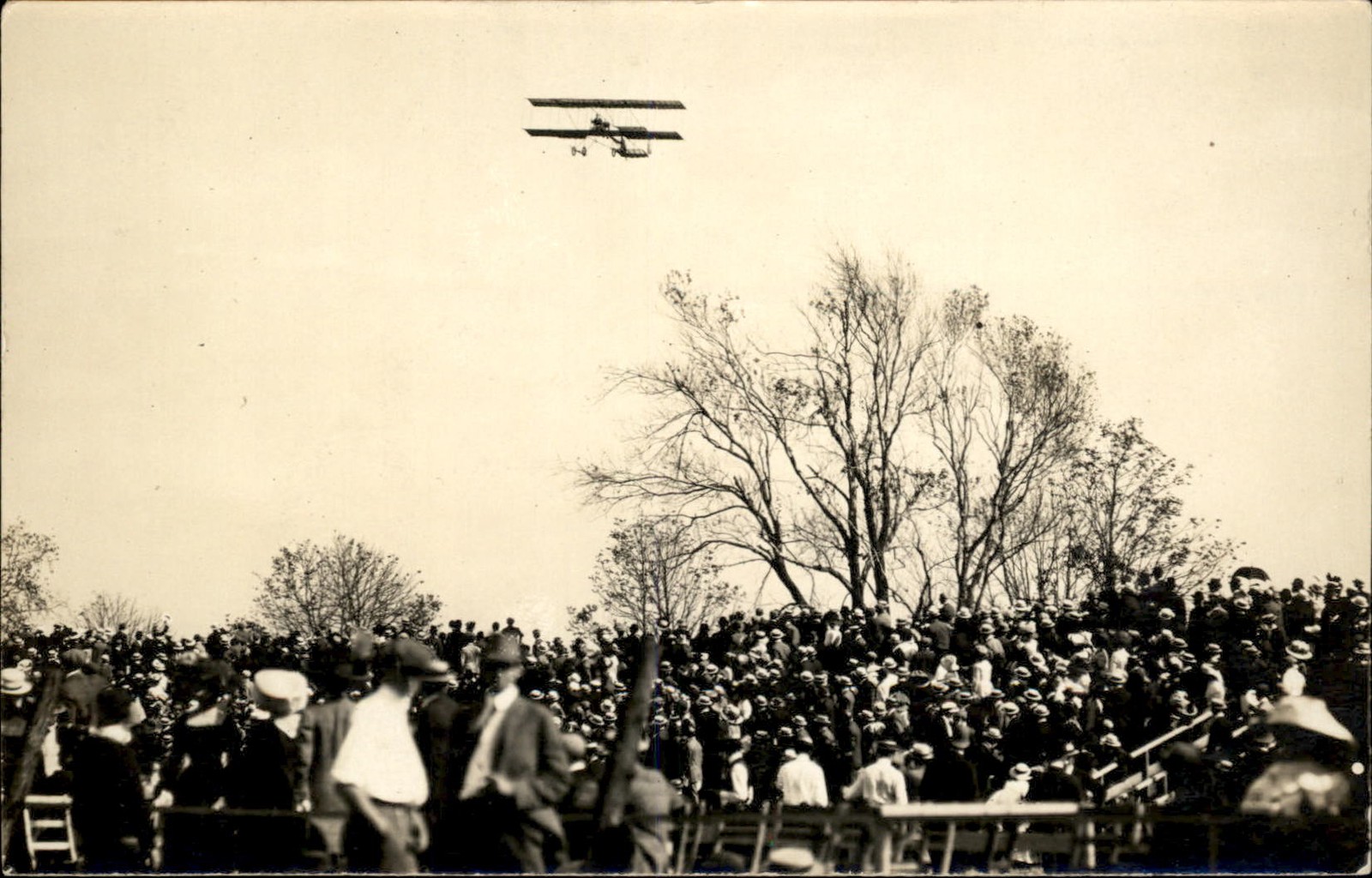 Publ in Lynn Waltham? MA Airplane Flight c1910s Real Photo Vintage Postcard bhn
