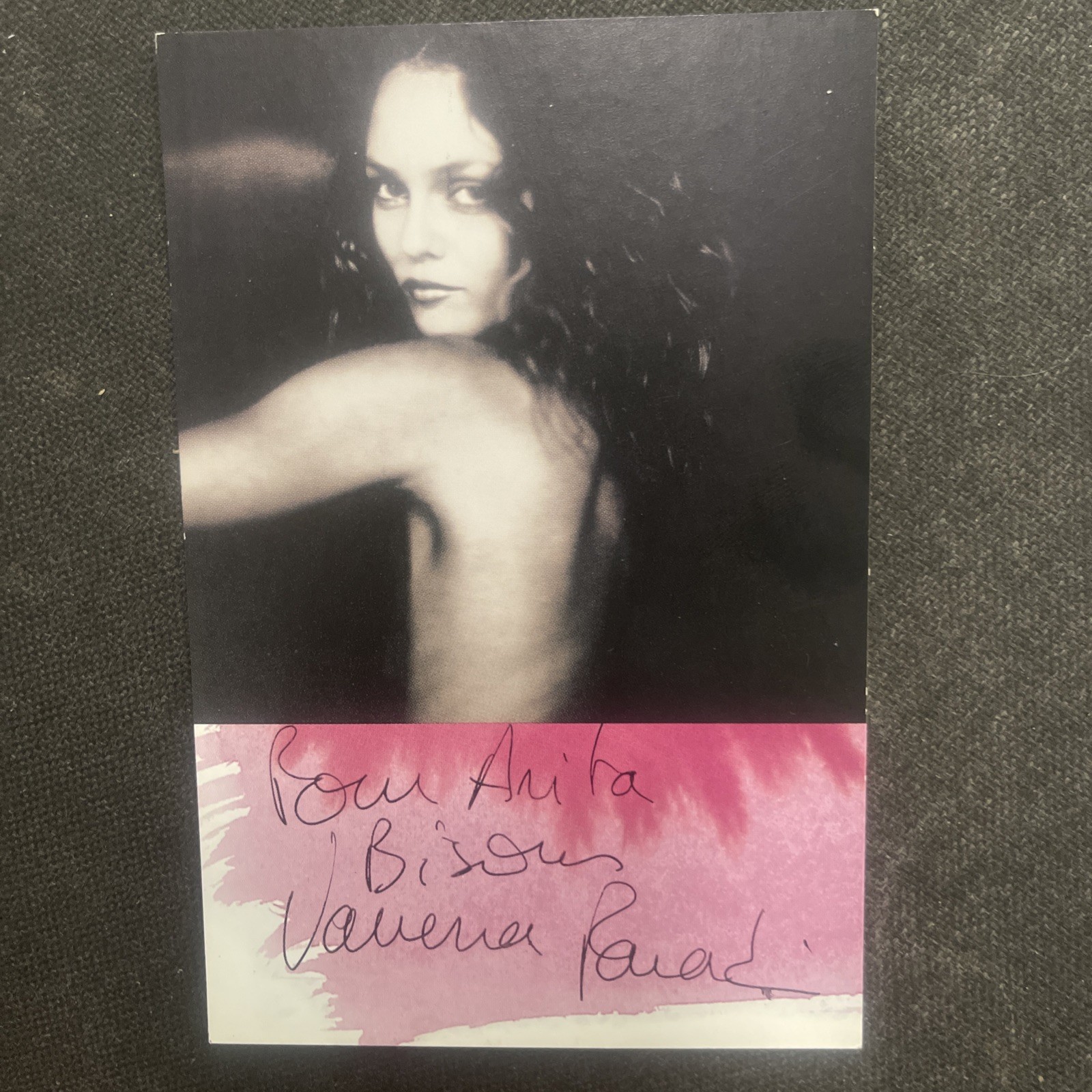 Vintage Vanessa Cinema Paradise Autograph Signature Dedication Postcard