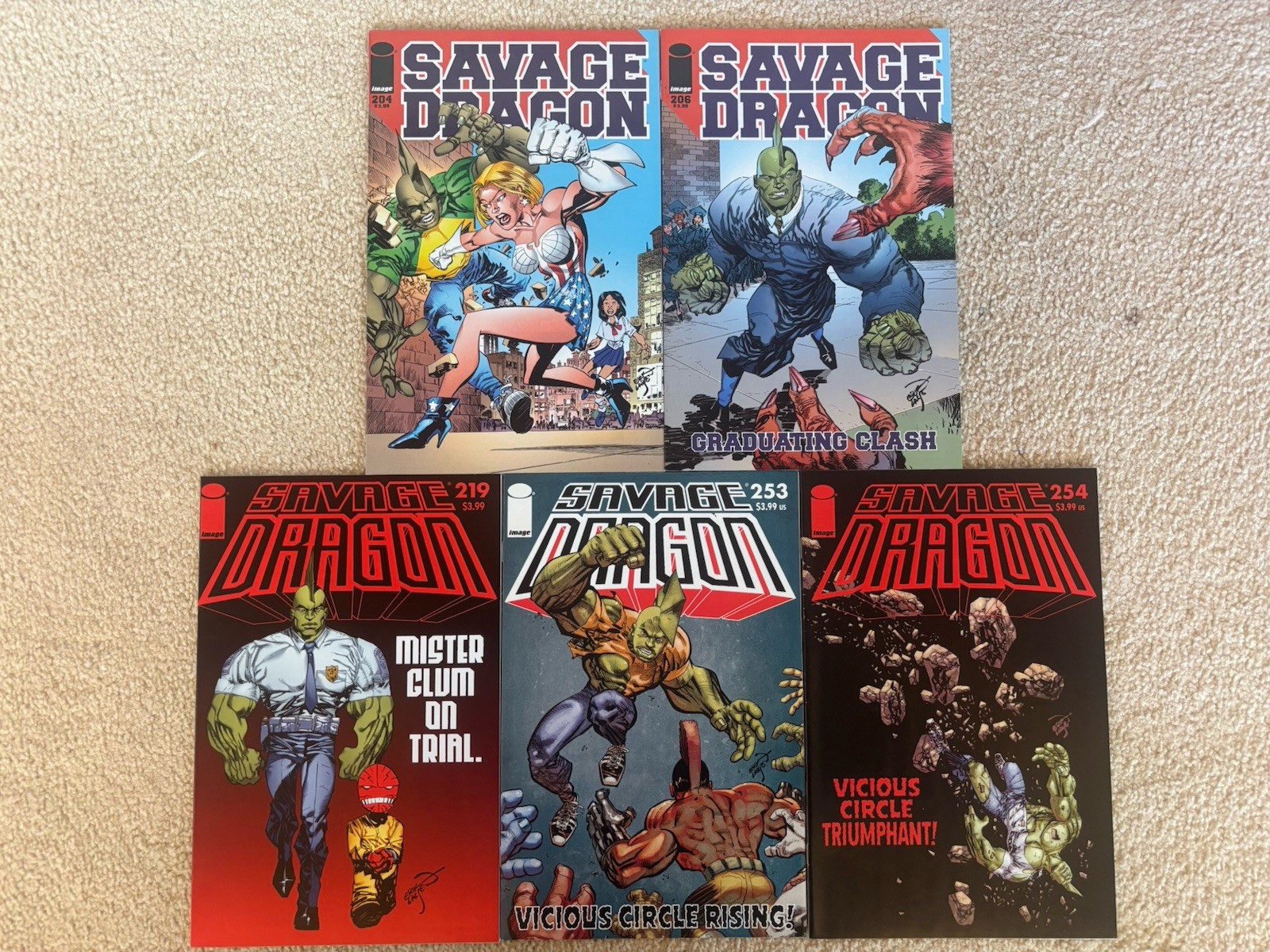 Lot Of 10 All Different Savage Dragon Low Print Run Comic Books VF To NM Image