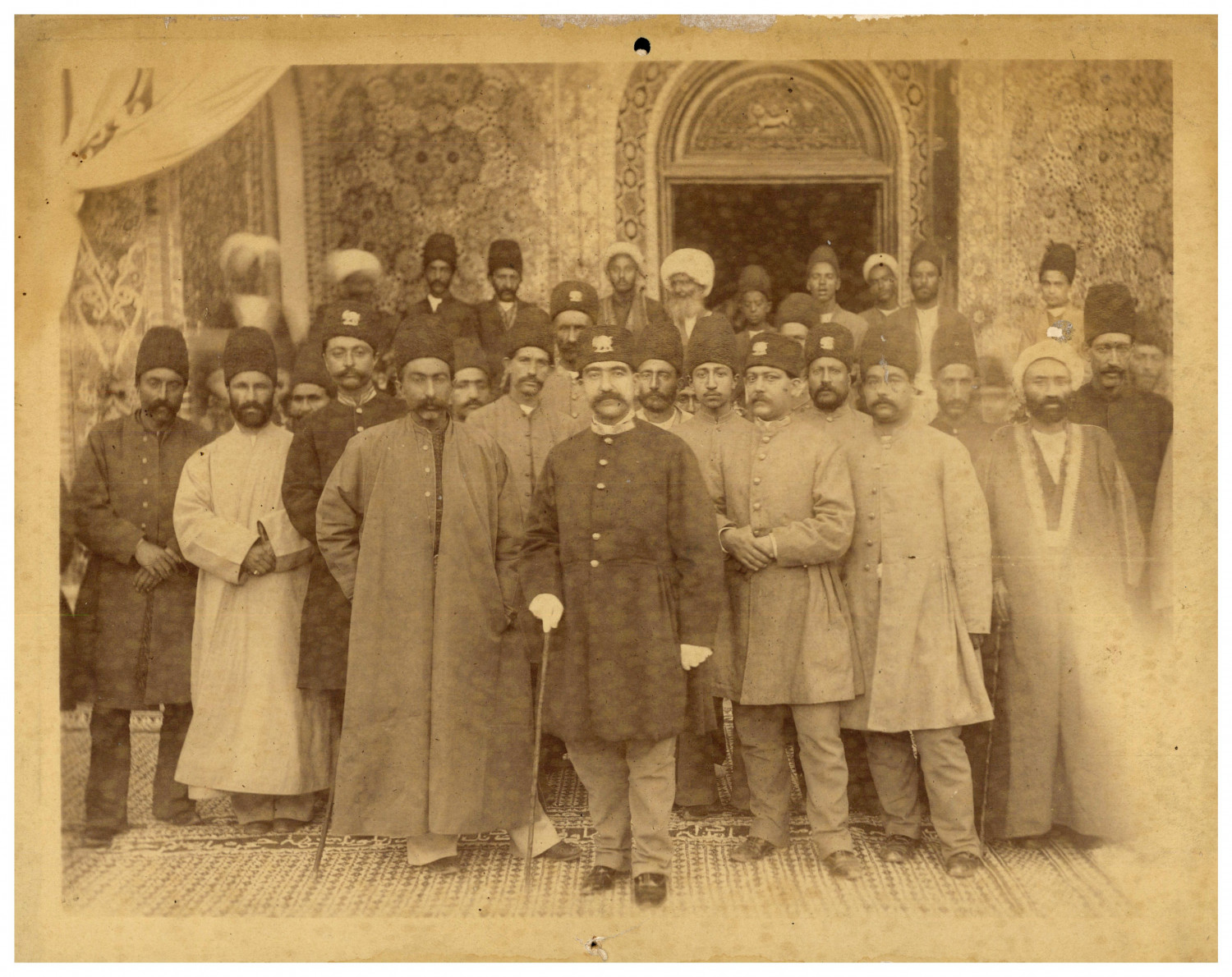 Elite Qajar, Nassereddin Shah Qajar and entourage, Persia Late Qajar period, Pe