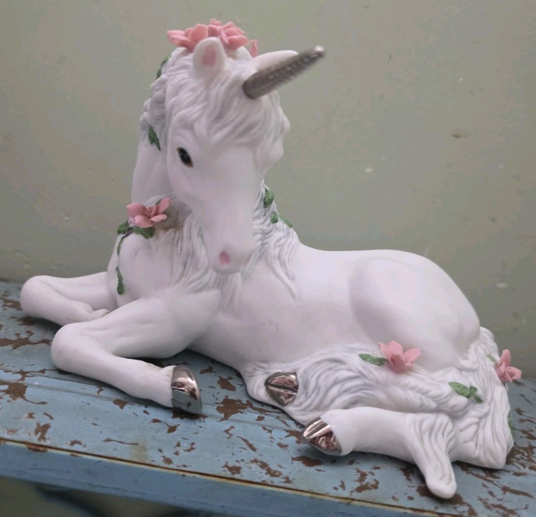 Vintage 1990s Princeton Gallery Love's Sweetness Porcelain Unicorn Figurine Vintage 1990s Princeton Gallery Love's Sweetness Porcelain Unicorn Figurine