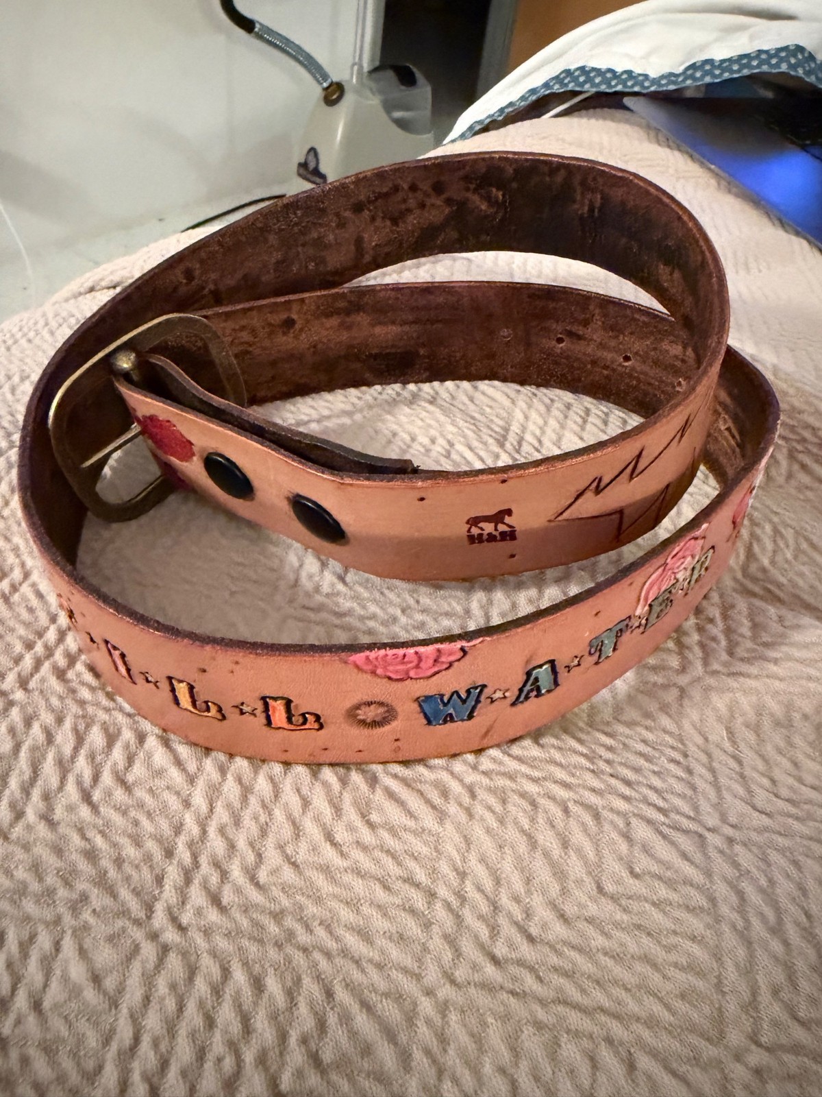 H&H Grateful Dead Handtooled Leather Belt \