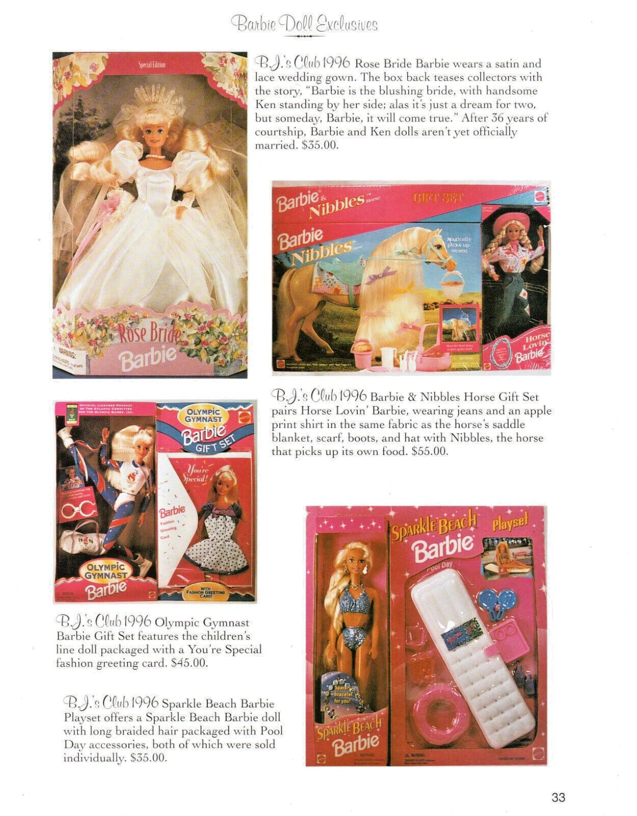 1996 BARBIE & NIBBLES HORSE Doll Character Toy Action Figure Pin-Up PRINT AD ART