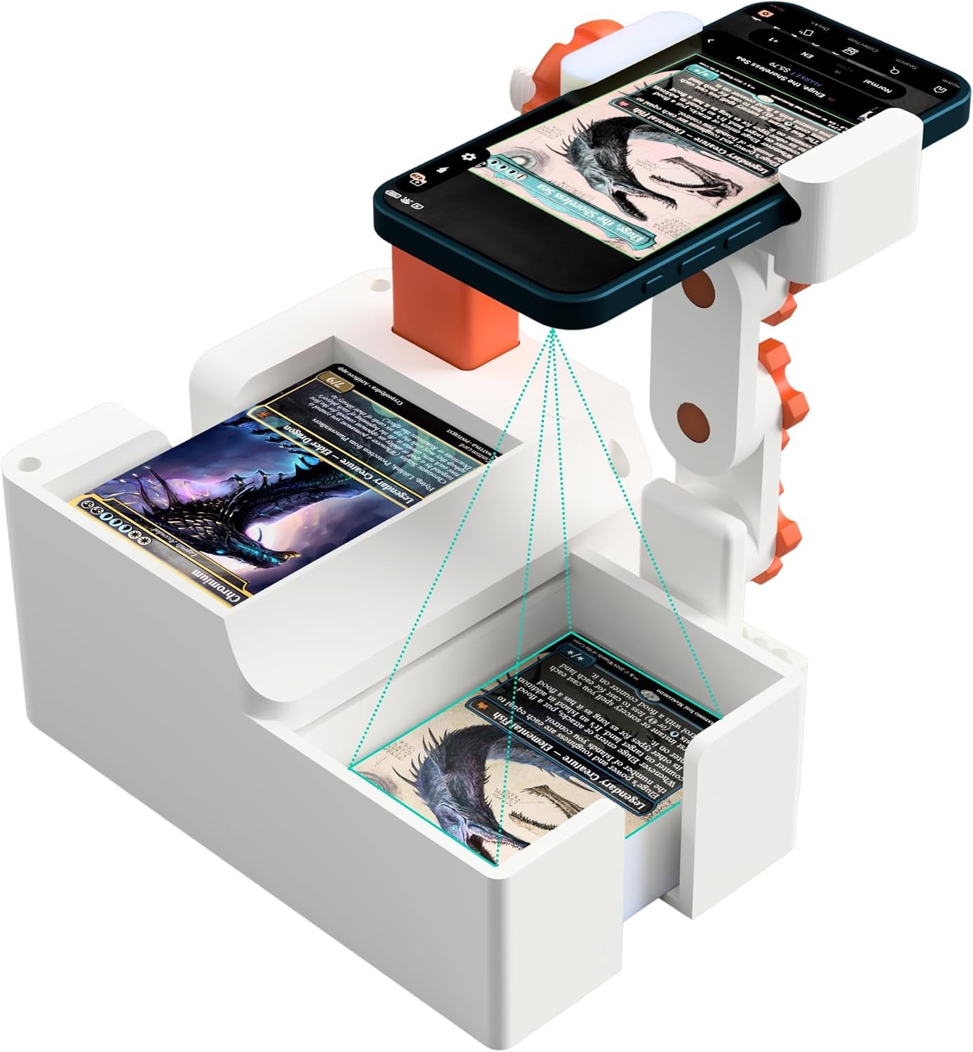 Semi-Automatic TCG Card Scanner 100-Card Batch Feeder for MTG & Sleeved Cards Semi-Automatic TCG Card Scanner 100-Card Batch Feeder for MTG & Sleeved Cards