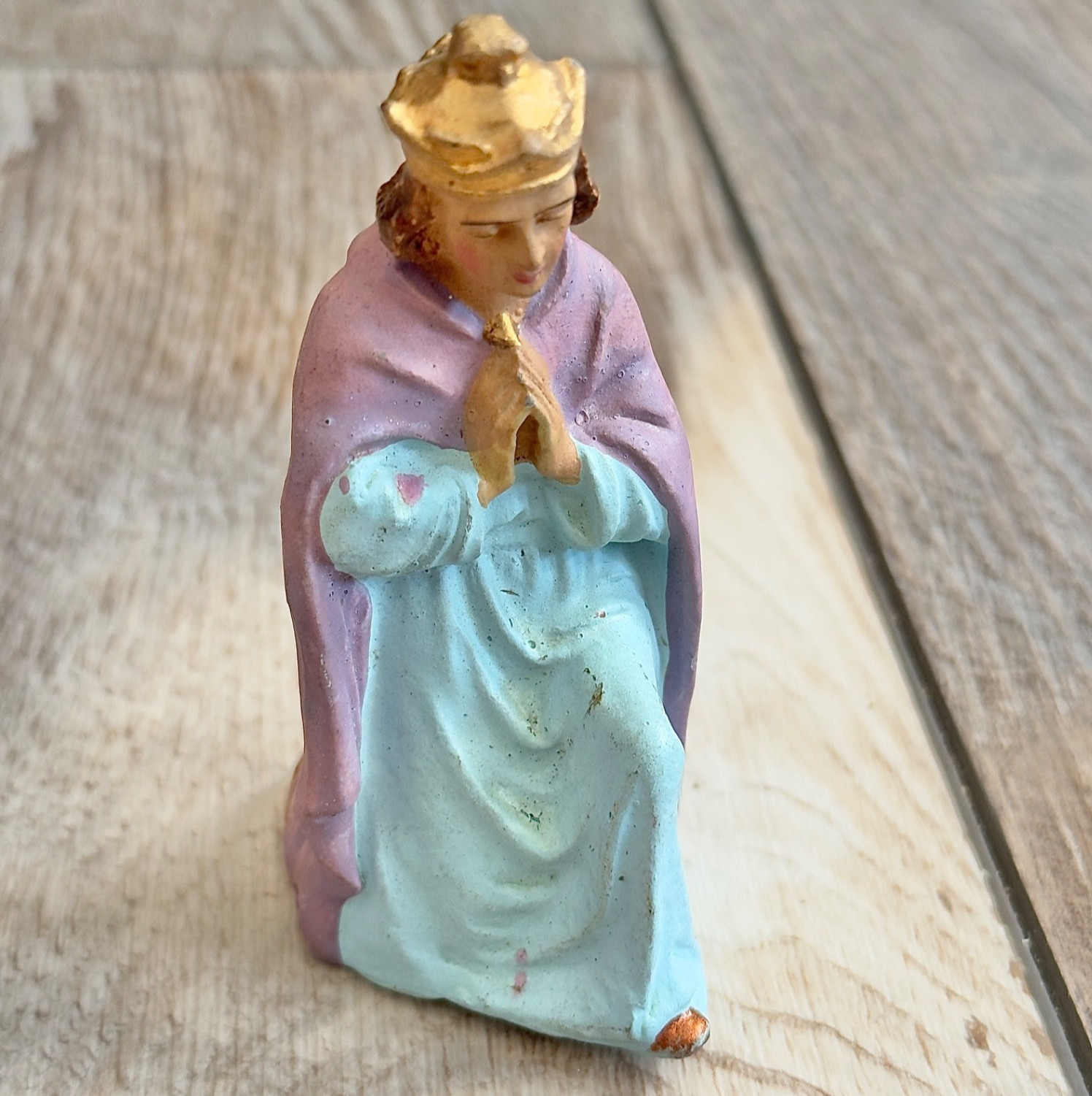 Vintage Germany Putz King Wiseman Nativity Paper Mache Composite Melchior