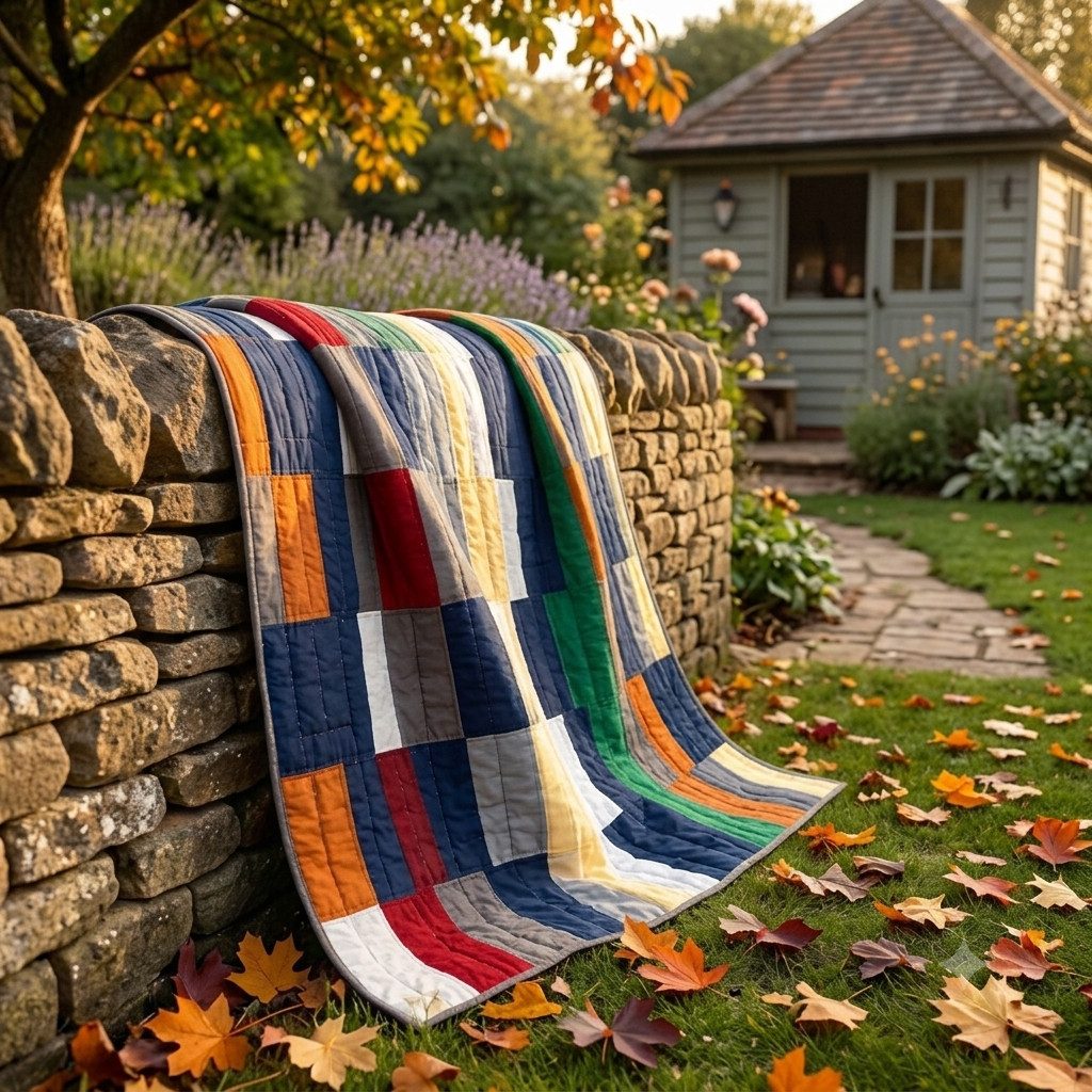 Handmade Harvest Harvest Patchwork KING Size Cotton Finished QUILT+ 2 Shams