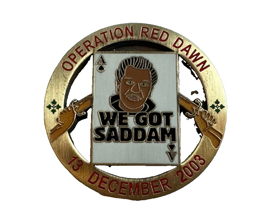 4th Infantry Division Operation Red Dawn Saddam Hussein OIF Challenge Coin 2003