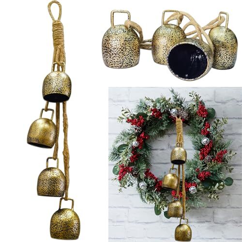 YXOTJHS Christmas Bells for Decoration, Gold Vintage Bells, Brass Christmas 