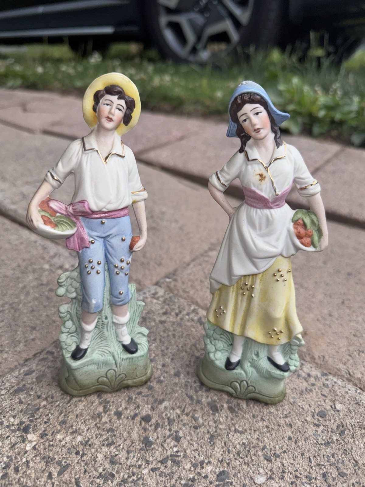 2 Vintage Bisque Porcelain Figures W.K.C. Germany | Refurbished