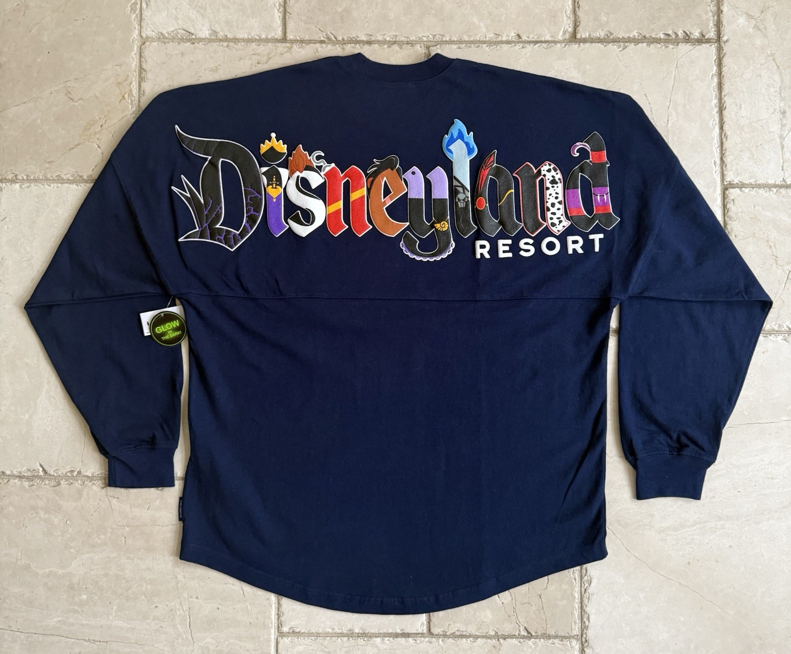 🔥Disney Parks - VILLAINS - Spirit Jersey - DISNEYLAND - L - Glow-in-the-Dark💥