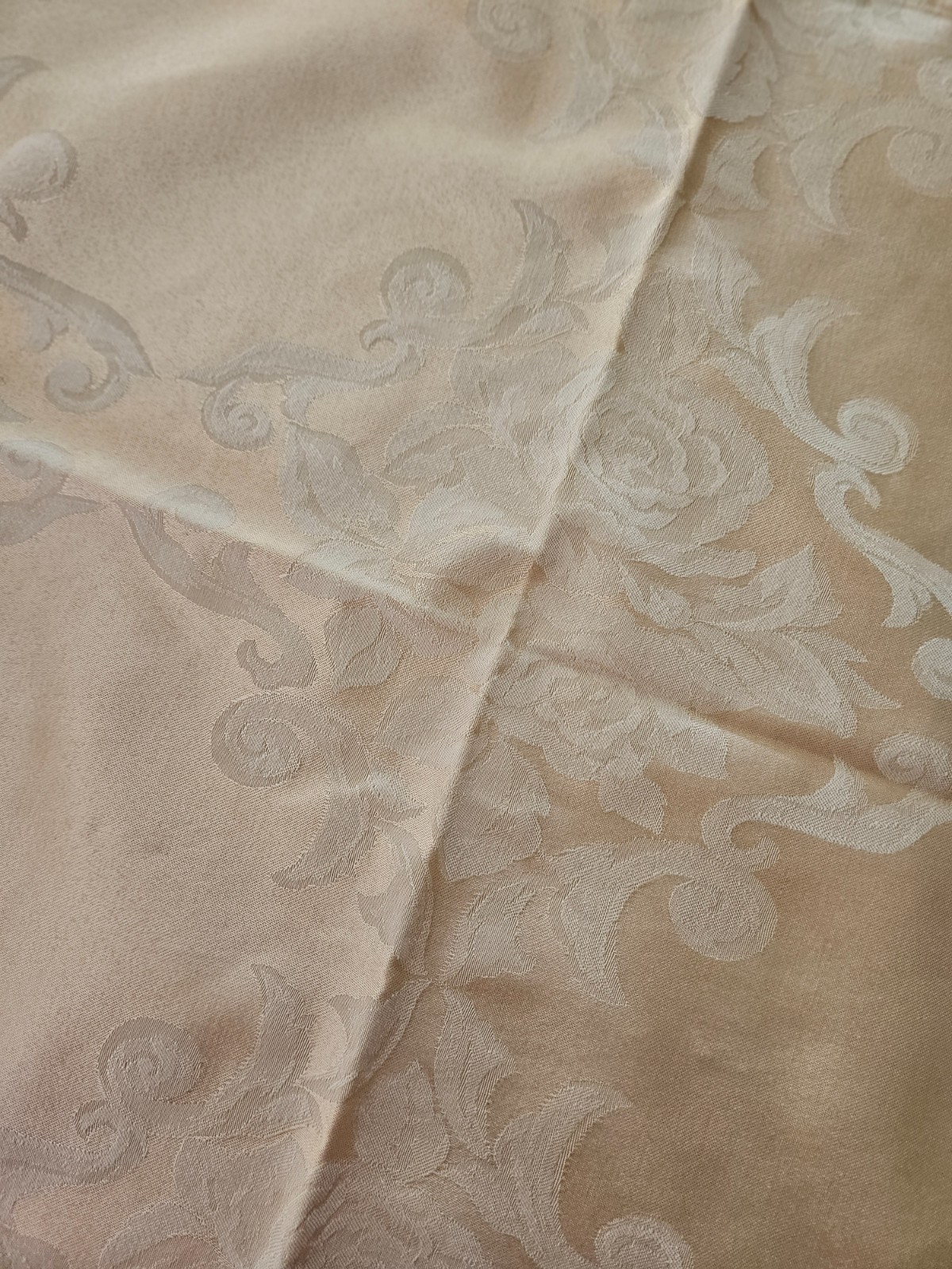 Set of 12 Vintage beige DAMASK Dinner NAPKINS 20x20”