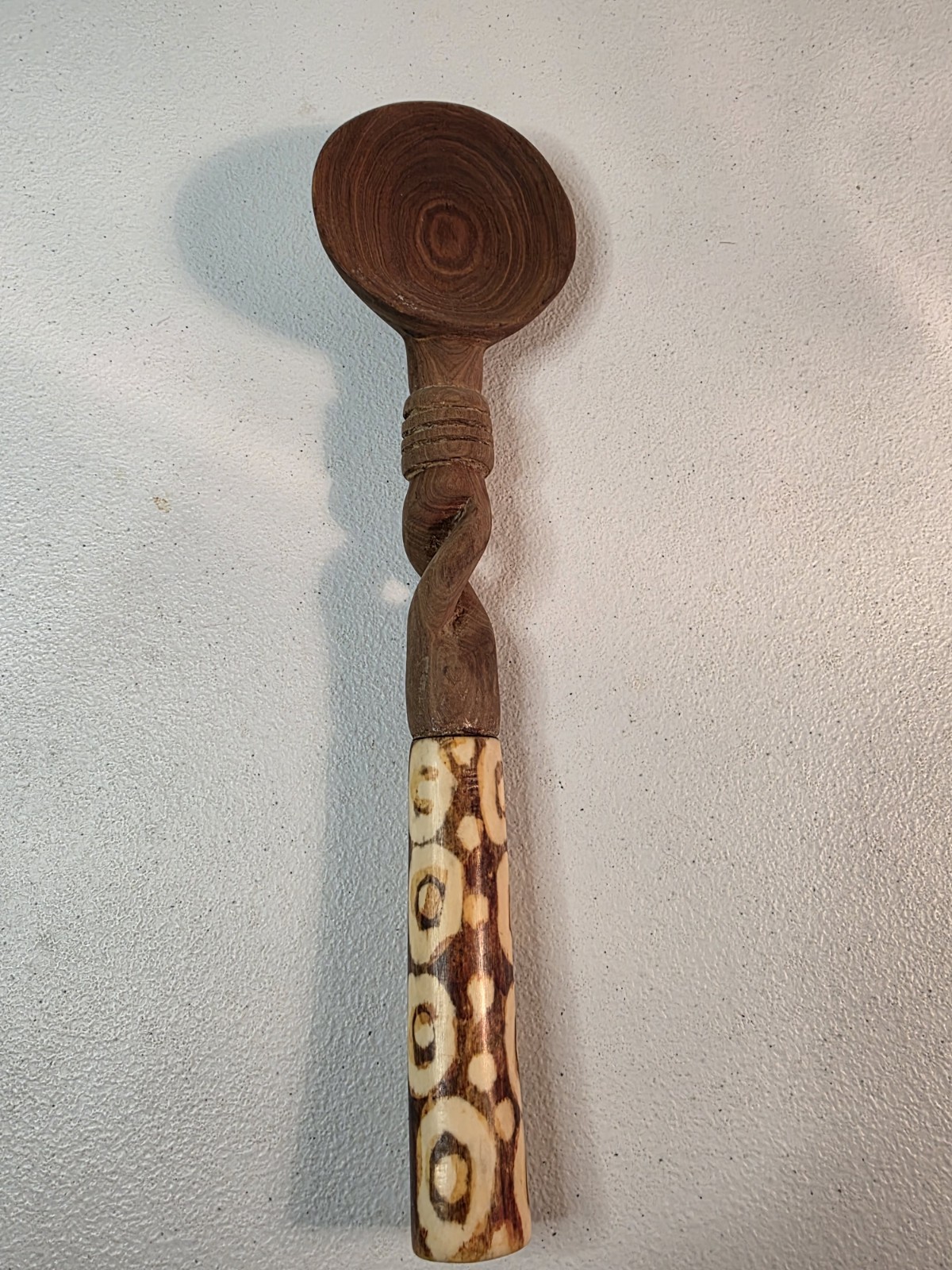 Vtg Carved & Painted Wood Wooden Spoon Ladle Tribal Folk Art