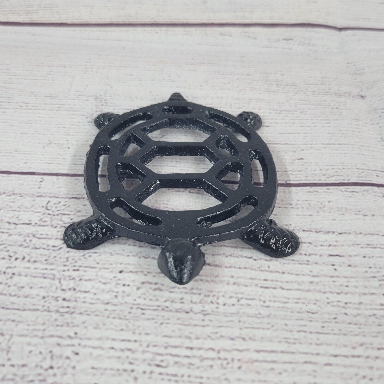 Vintage mini die-cast / steel black Turtle trivet Vintage mini die-cast / steel black Turtle trivet