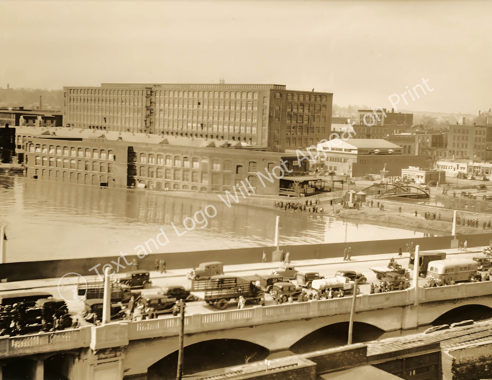 1929 Mills and the Central Bridge Lawrence, MA Old Photo 8.5 x 11 Reprint 1929 Mills and the Central Bridge Lawrence, MA Old Photo 8.5 x 11 Reprint